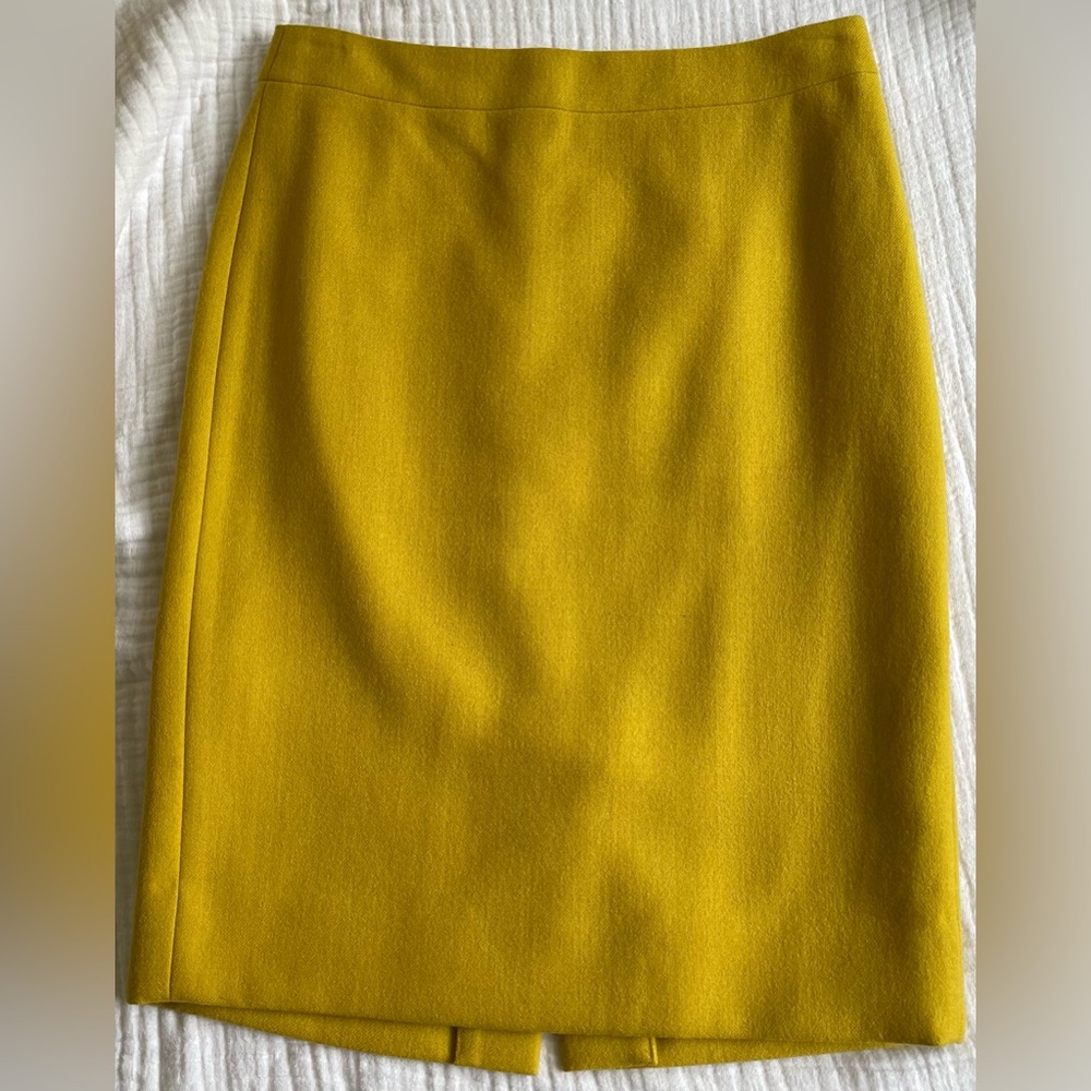 J. Crew Mustard Wool #2 Pencil Skirt